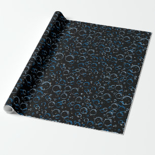 Blasen Muster 02.FR.b Schwarze BG Geschenkpapier