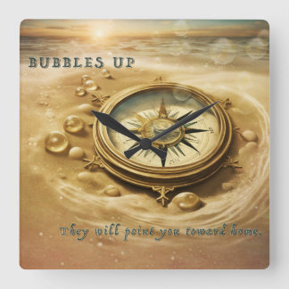 Blasen nach oben quadratische wanduhr