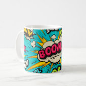 Blasen Pop Art Cloud Blase. Lächeln, wow, pow, coo Kaffeetasse (Vorderseite Links)