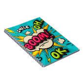 Blasen Pop Art Cloud Blase. Lächeln, wow, pow, coo Notizblock (Rechte Seite)