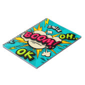 Blasen Pop Art Cloud Blase. Lächeln, wow, pow, coo Notizblock (Linke Seite)