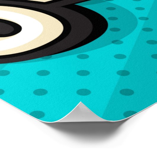 Blasen Pop Art Cloud Blase. Lächeln, wow, pow, coo Poster (Ecke)