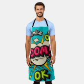 Blasen Pop Art Cloud Blase. Lächeln, wow, pow, coo Schürze (Getragen)