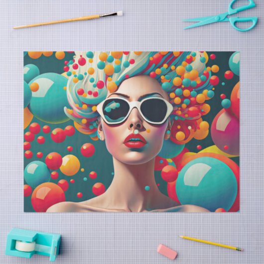 Blasen Pop Art Decoupage Tissue Paper Seidenpapier (Basteln)