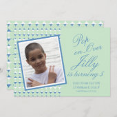 Blasen-Pop über Themenjunge Geburtstagsparty (Vorne/Hinten)