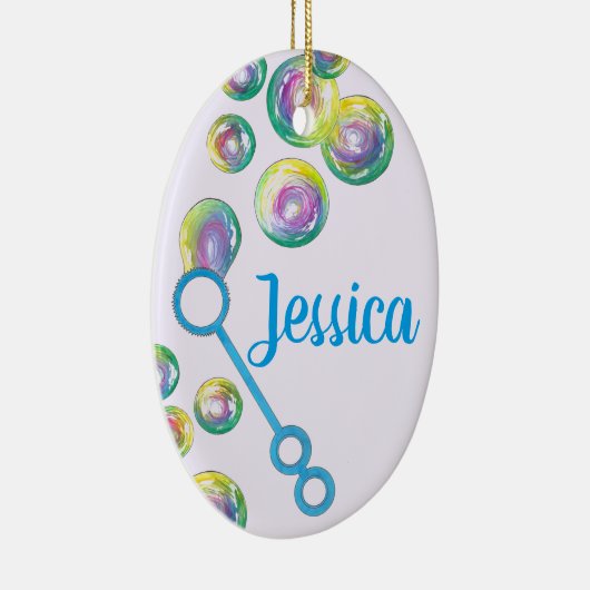 Blasen Rainbow Soap Blasen Blauer Wand Keramik Ornament (Rechts)