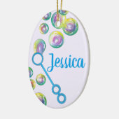 Blasen Rainbow Soap Blasen Blauer Wand Keramik Ornament (Links)