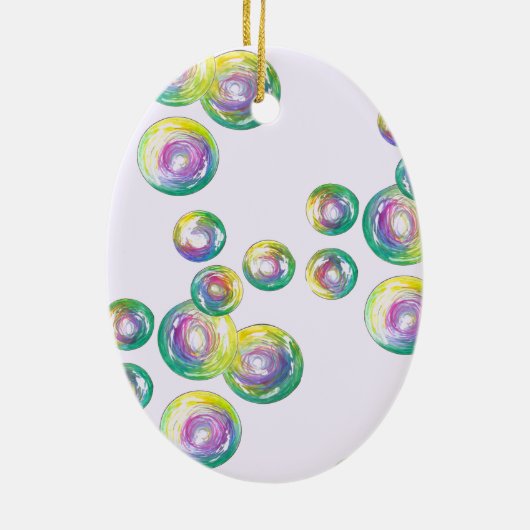 Blasen Rainbow Soap Blasen Blauer Wand Keramik Ornament (Hinten)