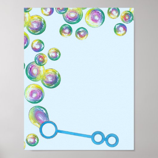 Blasen Rainbow Soap Blasen Blauer Wand Poster (Vorne)