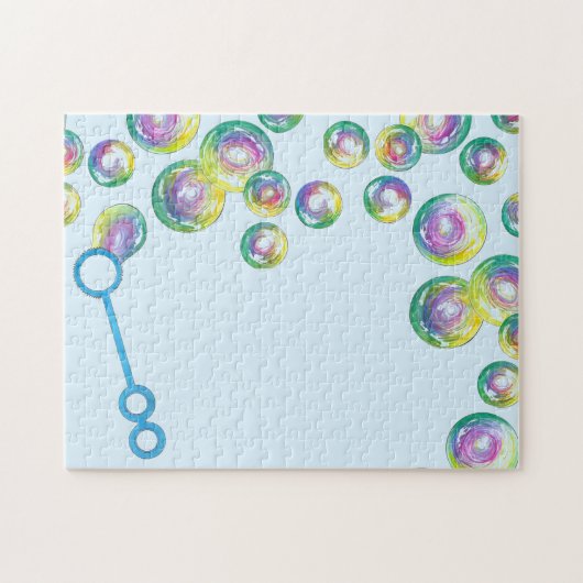 Blasen Rainbow Soap Blasen Blauer Wand Puzzle (Horizontal)