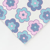 Blasen-Retro-Blumen (blau und rosa) Muster Fleecedecke (Ecke)