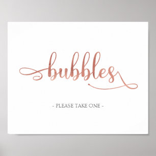 "Blasen" Rose Gold Weißes Paradies für Hochzeiten Poster