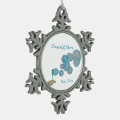 Blasen Schneeflocken Zinn-Ornament (Links)