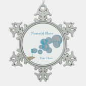 Blasen Schneeflocken Zinn-Ornament (Vorderseite)