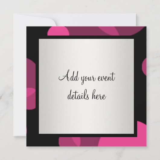 Blasen Schwarze Krawatte Party Rosa Schwarzes Part Einladung (Rückseite)