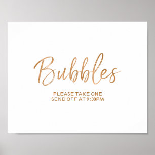 Blasen senden 8x10 Rose Gold Wedding Sign ab Poster