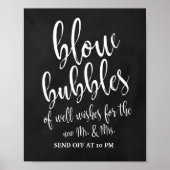 Blasen senden Chalkboard 8x10 Hochzeitszeichen ab Poster (Vorne)
