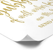 Blasen senden Gold Glitzer 8x10 Hochzeitszeichen a Poster (Ecke)