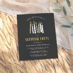 Blasen Sie es nicht Gold Glitzer Überraschung Gebu Einladungspostkarte<br><div class="desc">Erstellen Sie Ihre eigenen benutzerdefinierten Don't Blow It Gold Glitzer Surprise Geburtstag Party Einladungen mit diesen Vorlagen von Cali Graphics. Diese Einladungen sind mit niedlichen, von der Hand gezogenen Kerzen aus Weiß und Gold auf schwarzem Hintergrund gestaltet. Passen Sie diese Einladungen an, indem Sie auf "Personalisieren" klicken und Ihren Text...</div>