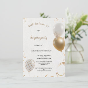 Blasen Sie es nicht Gold und schwarz Geburtstagsei Einladung