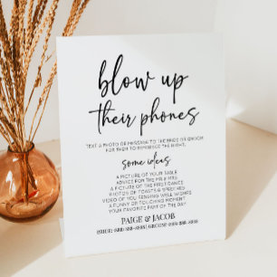 Blasen Sie ihre Telefone Hochzeit Foto Aktivität Z Sockelschild