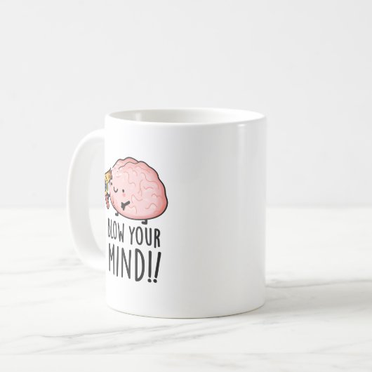 Blasen Sie Ihren Geist lustige Gehirnpuppe Kaffeetasse (Vorderseite Links)