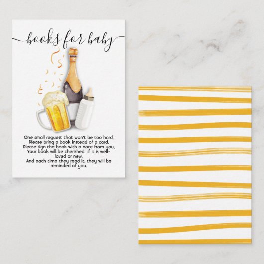 Blasen und Bierbücher für Babykarten Begleitkarte (Vorne/Hinten)