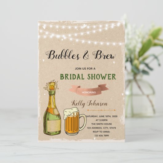 Blasen und Braudusche - Einladung (Stehend Vorderseite)