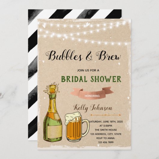 Blasen und Braudusche - Einladung (Vorne/Hinten)