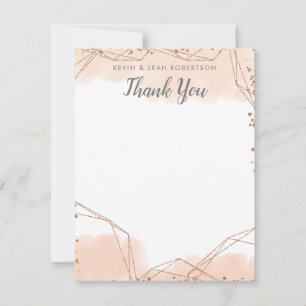 Blasen und Brauen Rose Gold Glitzer Vielen Dank Dankeskarte