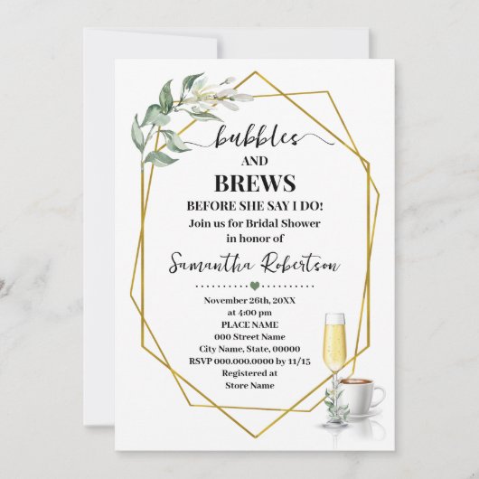 Blasen und Bräune bevor ich Grünen Gold Einladung (Vorderseite)