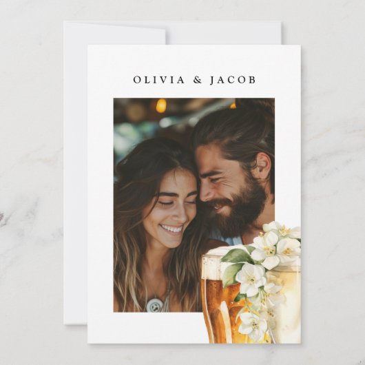 Blasen und Brause Paare Dusche Foto Einladung (Rückseite)