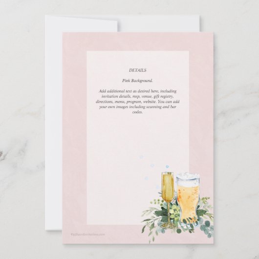 Blasen und Brautparty Paare Einladung (Rückseite)