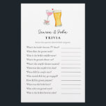 Blasen und Brew Couple's Shower Trivia Spiele<br><div class="desc">Bubbles & Brew Thema Bridal / Paare Dusche Trivialspiel mit Aquarellbild Illustration von Champagner & Bier. . Personalisieren Sie die Rückseite der Karte mit dem Namen des Paares und dem Duschdatum.</div>