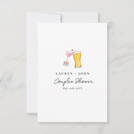 Blasen und Brew Couple's Shower Trivia Spiele Einladung (Rückseite)