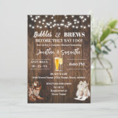 Blasen und Brüche bevor ich Country Wedding Einladung (Stehend Vorderseite)