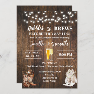 Blasen und Brüche bevor ich Country Wedding Einladung