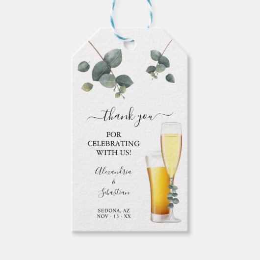 Blasen und Brüche Danke Eukalyptus Wedding Geschenkanhänger (Vorderseite)