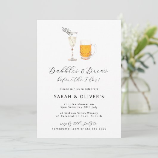 Blasen und Brüche vor dem I-Polterabend Einladung (Stehend Vorderseite)