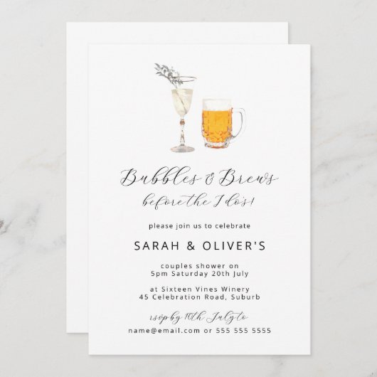 Blasen und Brüche vor dem I-Polterabend Einladung (Vorne/Hinten)