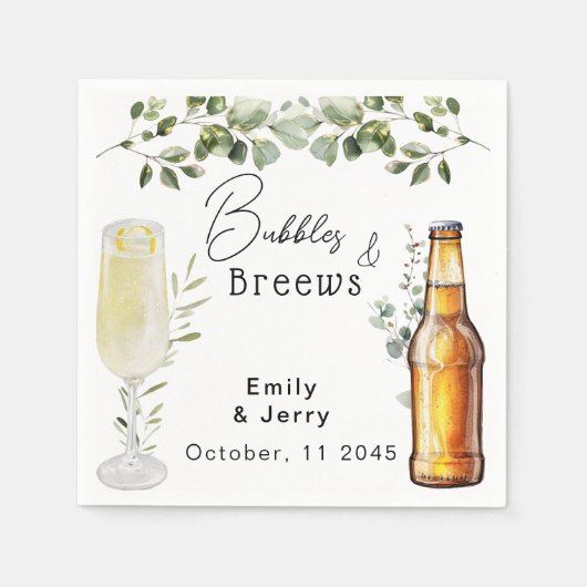 Blasen und Brühe Eukalyptus Couple Dusche Party Serviette (Vorderseite)