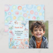 Blasen und Flossen Kindergeburtstag Dankeskarte (Vorne/Hinten)