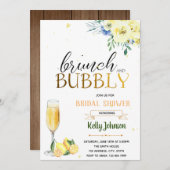 Blasen und gelbe Blume Einladung (Vorne/Hinten)