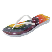 Blasen und Perlen Rainbow Swirl FlipFlops Badesandalen (Schrägansicht)