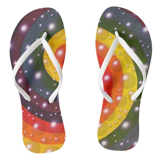 Blasen und Perlen Rainbow Swirl FlipFlops Badesandalen (Fußbett)