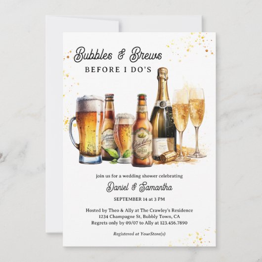 Blasen und Polterabend-Engagement-Partei Einladung (Vorderseite)