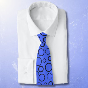 Blasen und Ringe, schwarze Kreise auf Blau Krawatte
