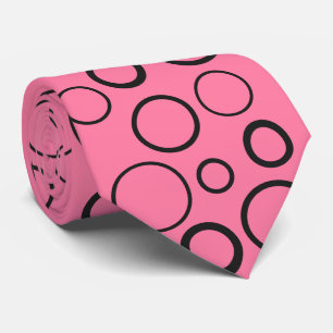 Blasen und Ringe, schwarze Kreise auf Rosa Krawatte