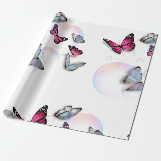 Blasen und Schmetterlinge Geschenkpapier (Ungerollt)