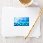 Blasen und Sterne auf dem Blue Christmas Address L Adressaufkleber (Insitu)